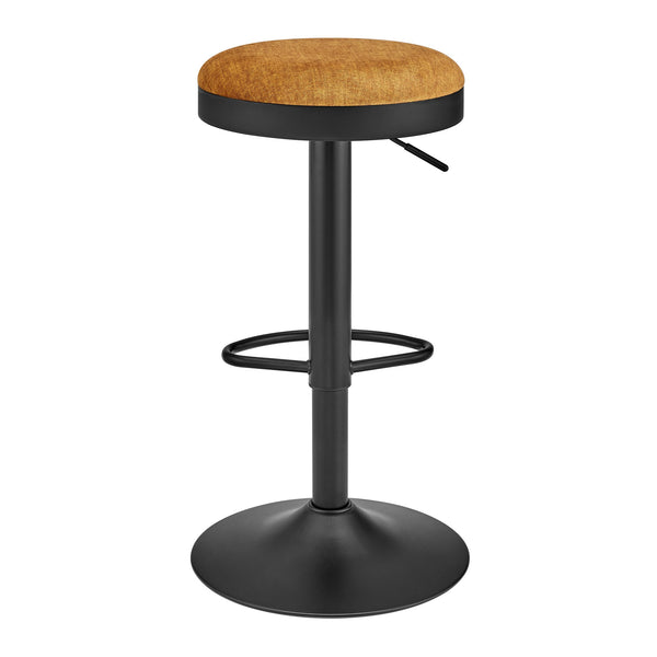 New Pacific Direct Juno Velvet Gaslift Swivel Bar Stool - Modern Industrial Style With Adjustable Height & Comfort Padburry Amber 100% Polyester 9300177-665-npd