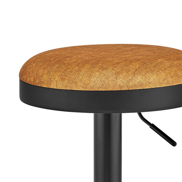 New Pacific Direct Juno Velvet Gaslift Swivel Bar Stool - Modern Industrial Style With Adjustable Height & Comfort Padburry Amber 100% Polyester 9300177-665-npd