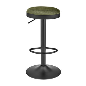 New Pacific Direct Juno Velvet Gaslift Swivel Bar Stool - Modern Industrial Style With Adjustable Height & Comfort Padburry Green 100% Polyester 9300177-666-npd
