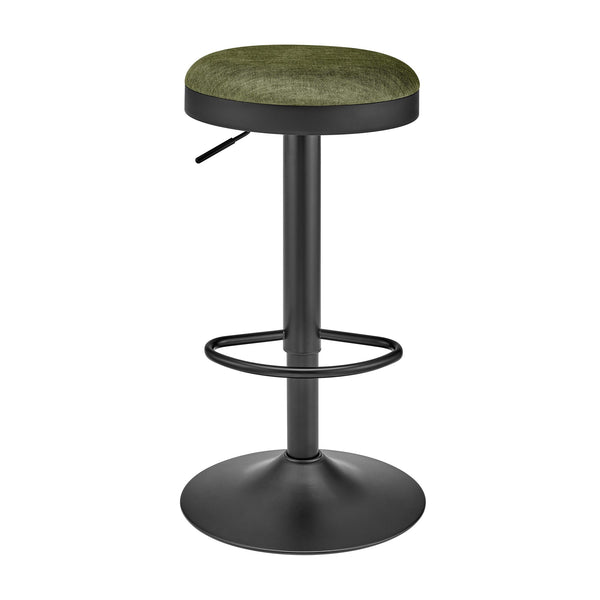 New Pacific Direct Juno Velvet Gaslift Swivel Bar Stool - Modern Industrial Style With Adjustable Height & Comfort Padburry Green 100% Polyester 9300177-666-npd