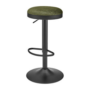 New Pacific Direct Juno Velvet Gaslift Swivel Bar Stool - Modern Industrial Style With Adjustable Height & Comfort Padburry Green 100% Polyester 9300177-666-npd