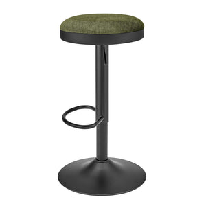 New Pacific Direct Juno Velvet Gaslift Swivel Bar Stool - Modern Industrial Style With Adjustable Height & Comfort Padburry Green 100% Polyester 9300177-666-npd