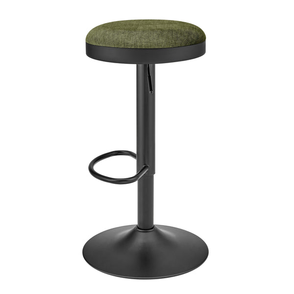 New Pacific Direct Juno Velvet Gaslift Swivel Bar Stool - Modern Industrial Style With Adjustable Height & Comfort Padburry Green 100% Polyester 9300177-666-npd