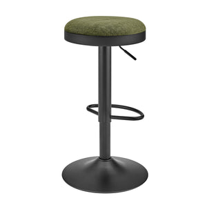New Pacific Direct Juno Velvet Gaslift Swivel Bar Stool - Modern Industrial Style With Adjustable Height & Comfort Padburry Green 100% Polyester 9300177-666-npd