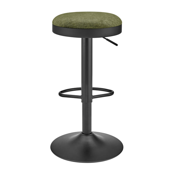 New Pacific Direct Juno Velvet Gaslift Swivel Bar Stool - Modern Industrial Style With Adjustable Height & Comfort Padburry Green 100% Polyester 9300177-666-npd