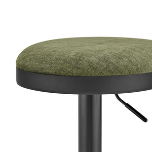 New Pacific Direct Juno Velvet Gaslift Swivel Bar Stool - Modern Industrial Style With Adjustable Height & Comfort Padburry Green 100% Polyester 9300177-666-npd