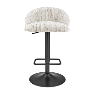 Jorrell Fabric Gaslift Swivel Bar Stool - Set of 2 Zenith White 9300178-676 New Pacific Direct