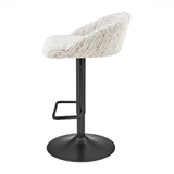 Jorrell Fabric Gaslift Swivel Bar Stool - Set of 2 Zenith White 9300178-676 New Pacific Direct