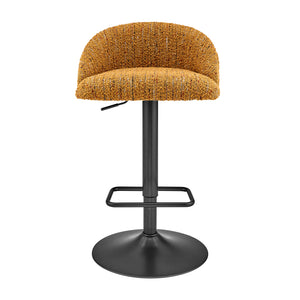 Jorrell Fabric Gaslift Swivel Bar Stool - Set of 2 Zenith Mustard, Yellow 9300178-677 New Pacific Direct