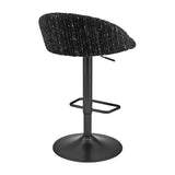 Jorrell Fabric Gaslift Swivel Bar Stool - Set of 2 Zenith Black 9300178-679 New Pacific Direct