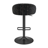 Jorrell Fabric Gaslift Swivel Bar Stool - Set of 2 Zenith Black 9300178-679 New Pacific Direct