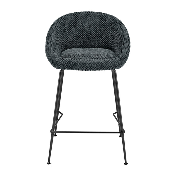 New Pacific Direct Watson Fabric Counter Stool, (Set Of 2) Georgia Black, Black 100% Polyester, Plywood 9300180-675-npd