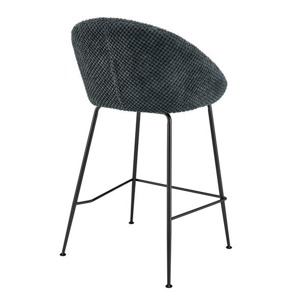 New Pacific Direct Watson Fabric Counter Stool, (Set Of 2) Georgia Black, Black 100% Polyester, Plywood 9300180-675-npd