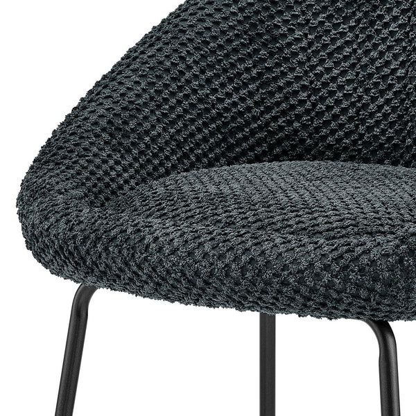 New Pacific Direct Watson Fabric Counter Stool Set Of 2 – Stylish Sea Shell Design, Durable, Easy Assembly, Modern Comfort Georgia Black 100% Polyester 9300180-675-npd