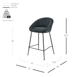 Watson Fabric Counter Stool - Set of 2 Georgia Black 9300180-675 New Pacific Direct