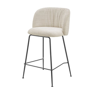 New Pacific Direct Millie Chenille Counter Stools Set Of 2 - Chic Modern Design With Plush Comfort & Stylish Legs Canova Ivory 100% Polyester 9300181-725-npd