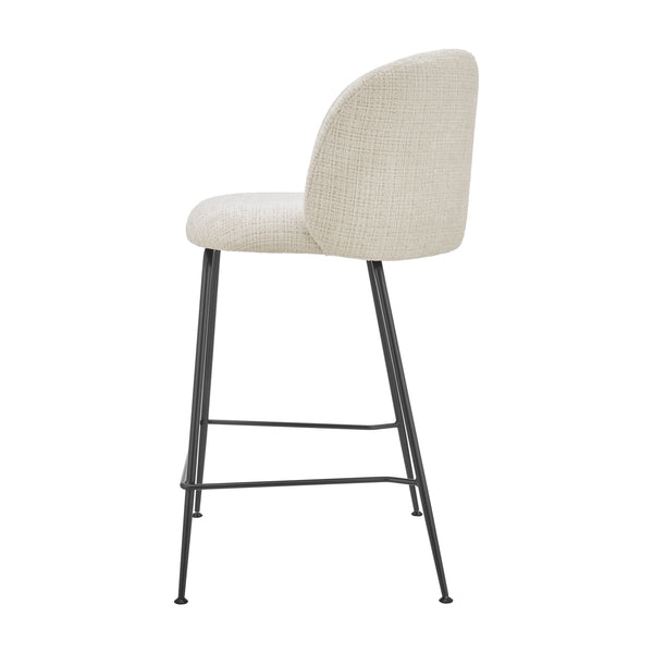 New Pacific Direct Millie Chenille Counter Stools Set Of 2 - Chic Modern Design With Plush Comfort & Stylish Legs Canova Ivory 100% Polyester 9300181-725-npd