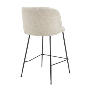 New Pacific Direct Millie Chenille Counter Stools Set Of 2 - Chic Modern Design With Plush Comfort & Stylish Legs Canova Ivory 100% Polyester 9300181-725-npd