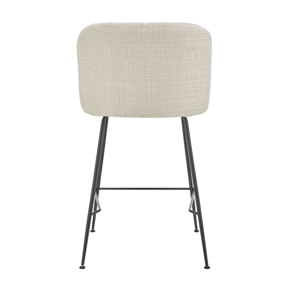 New Pacific Direct Millie Chenille Counter Stools Set Of 2 - Chic Modern Design With Plush Comfort & Stylish Legs Canova Ivory 100% Polyester 9300181-725-npd