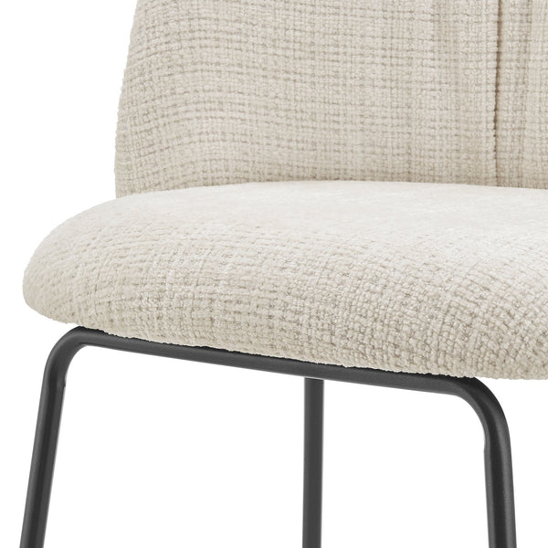 New Pacific Direct Millie Chenille Counter Stools Set Of 2 - Chic Modern Design With Plush Comfort & Stylish Legs Canova Ivory 100% Polyester 9300181-725-npd