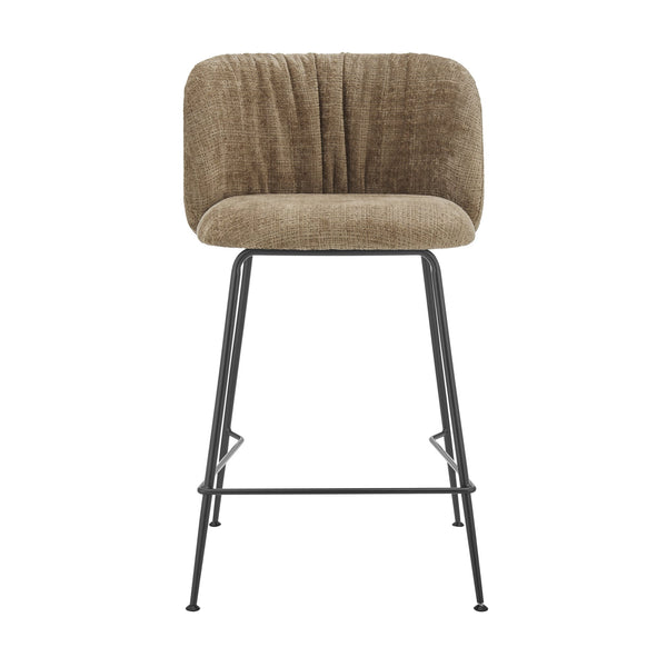 New Pacific Direct Millie Chenille Counter Stools Set Of 2 - Chic Modern Design With Plush Comfort & Stylish Legs Canova Brown 100% Polyester 9300181-726-npd