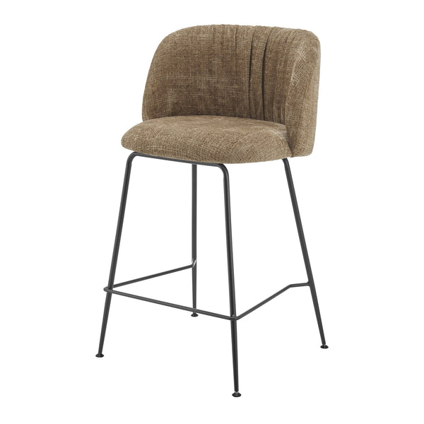 New Pacific Direct Millie Chenille Counter Stools Set Of 2 - Chic Modern Design With Plush Comfort & Stylish Legs Canova Brown 100% Polyester 9300181-726-npd