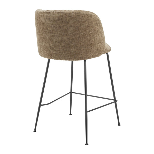 New Pacific Direct Millie Chenille Counter Stools Set Of 2 - Chic Modern Design With Plush Comfort & Stylish Legs Canova Brown 100% Polyester 9300181-726-npd