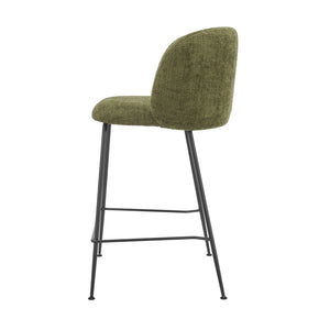 New Pacific Direct Millie Chenille Counter Stools Set Of 2 - Chic Modern Design With Plush Comfort & Stylish Legs Canova Green 100% Polyester 9300181-727-npd