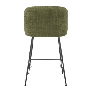 New Pacific Direct Millie Chenille Counter Stools Set Of 2 - Chic Modern Design With Plush Comfort & Stylish Legs Canova Green 100% Polyester 9300181-727-npd
