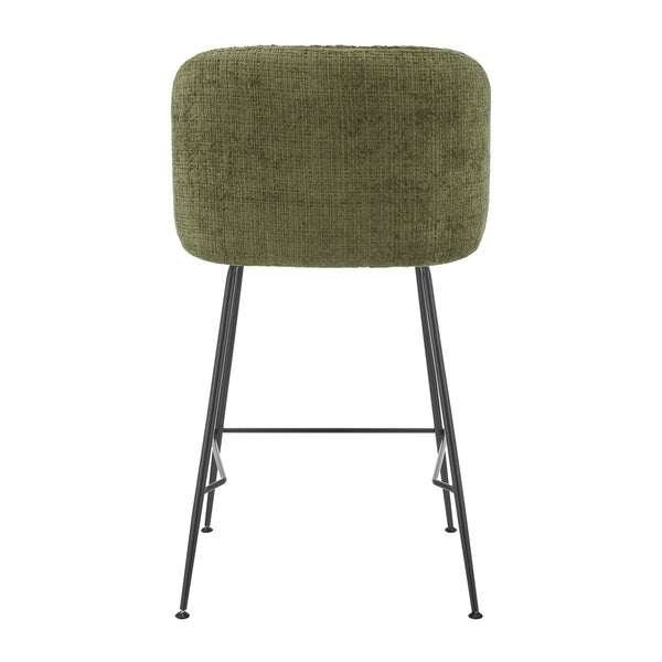 New Pacific Direct Millie Chenille Counter Stools Set Of 2 - Chic Modern Design With Plush Comfort & Stylish Legs Canova Green 100% Polyester 9300181-727-npd