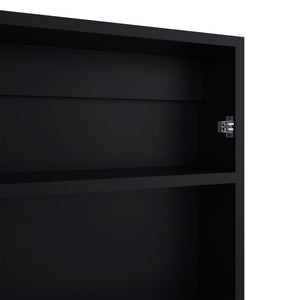 English Elm Medicine Compact Wall Cabinet with Mirror Door, Engineered Wood Storage, Durable, Space-Saving Design Black 31.1 L x 19.29 W x 3.54 H B097P250883