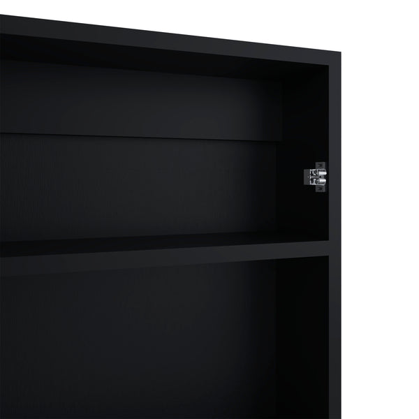 English Elm Medicine Compact Wall Cabinet with Mirror Door, Engineered Wood Storage, Durable, Space-Saving Design Black 31.1 L x 19.29 W x 3.54 H B097P250883