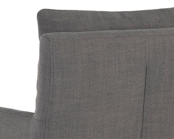 Sunpan Glenrose Elegant Wheeled Dining Armchair - Classic Comfort with Feather-Filled Cushions for Style Effie Smoke