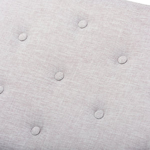 Baxton Studio Baxton Linus Mid-Century Modern Greyish Beige Upholstered Bench with Button Tufting & Walnut Legs BBT5363-Greyish Beige-Bench