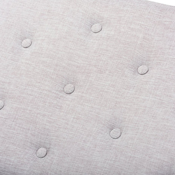 Baxton Studio Baxton Linus Mid-Century Modern Greyish Beige Upholstered Bench with Button Tufting & Walnut Legs BBT5363-Greyish Beige-Bench