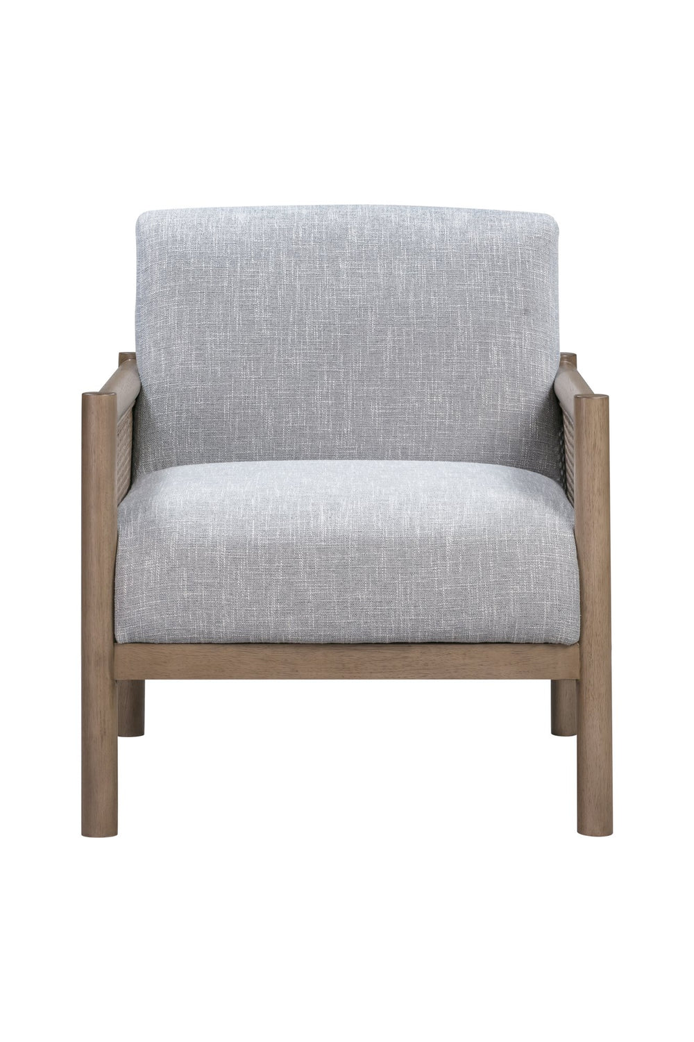 Basset Mirror Hedges Coastal Boho Accent Chair - Solid Wood Frame, Cane Detailing & Baltic Blue Stain-resistant Fabric Blue Solid Wood,Cane,Foam,100% Polyester Fabric 9301-lr-805
