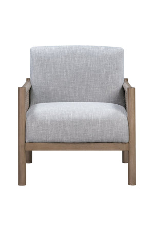 Basset Mirror Hedges Coastal Boho Accent Chair - Solid Wood Frame, Cane Detailing & Baltic Blue Stain-resistant Fabric Blue Solid Wood,Cane,Foam,100% Polyester Fabric 9301-lr-805