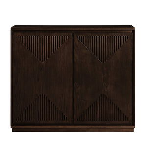 English Elm Mid Century Modern V-Shape Storage Cabinet - Stylish Buffet With Versatile Use For Home & Office Spaces W1801P362146