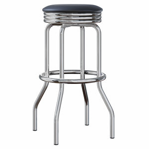 Winsome Wood Summit 2-piece Swivel Seat Stool Set - Modern Black Pvc & Chrome Finish For Stylish Dining & Bars Black ,Metal Pvc ,Metal 93028-winsome-wood