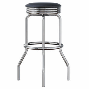 Winsome Wood Summit 2-piece Swivel Seat Stool Set - Modern Black Pvc & Chrome Finish For Stylish Dining & Bars Black ,Metal Pvc ,Metal 93028-winsome-wood