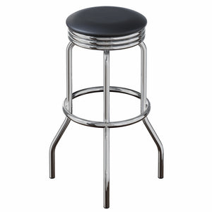Winsome Wood Summit 2-piece Swivel Seat Stool Set - Modern Black Pvc & Chrome Finish For Stylish Dining & Bars Black ,Metal Pvc ,Metal 93028-winsome-wood