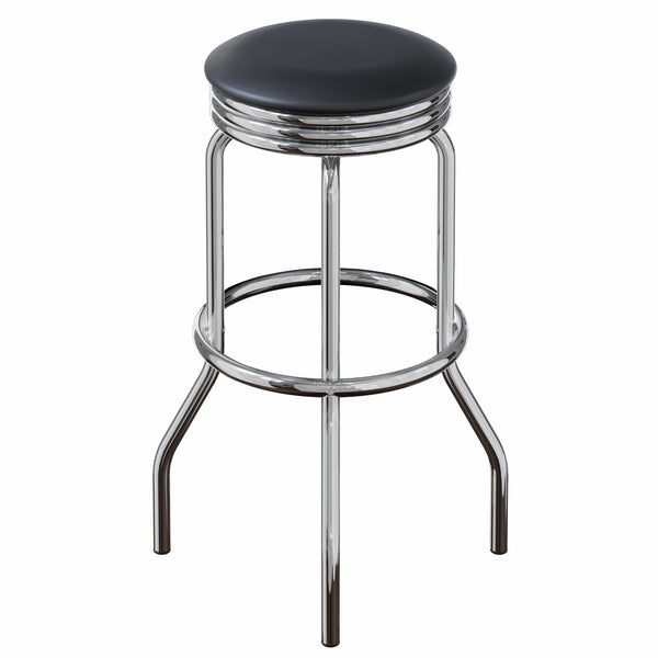Winsome Wood Summit 2-piece Swivel Seat Stool Set - Modern Black Pvc & Chrome Finish For Stylish Dining & Bars Black ,Metal Pvc ,Metal 93028-winsome-wood