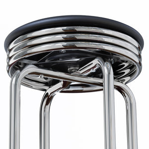 Winsome Wood Summit 2-piece Swivel Seat Stool Set - Modern Black Pvc & Chrome Finish For Stylish Dining & Bars Black ,Metal Pvc ,Metal 93028-winsome-wood