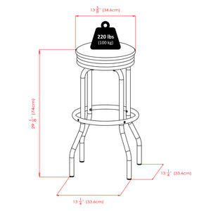 Winsome Wood Summit 2-piece Swivel Seat Stool Set - Modern Black Pvc & Chrome Finish For Stylish Dining & Bars Black ,Metal Pvc ,Metal 93028-winsome-wood