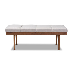 Baxton Studio Baxton Studio Mid-Century Modern Upholstered Wood Bench in Gray Beige - Stylish & Comfortable Seating BBT5364-Greyish Beige-Bench