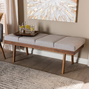 Baxton Studio Baxton Studio Mid-Century Modern Upholstered Wood Bench in Gray Beige - Stylish & Comfortable Seating BBT5364-Greyish Beige-Bench