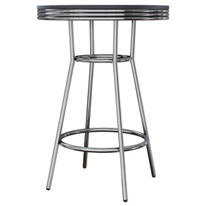 Winsome Wood Summit Round High Table - Modern Black Pvc Top With Chrome Frame | Perfect For Dining & Gatherings Black ,Chrome Composite Wood ,Metal 93030-winsome-wood