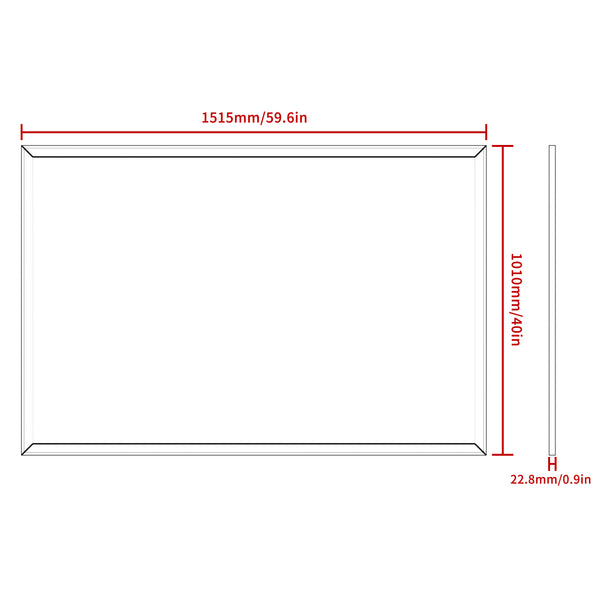 English Elm 60"X40" Oversized Modern Mirror With Black Aluminum Frame - Perfect For Bathroom, Living Room & More! W708P297668