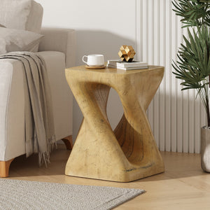 Christopher Knight Home® - Noble House - - Mgo Twist Shape Side Table, Wood-Like Texture, Natural Color