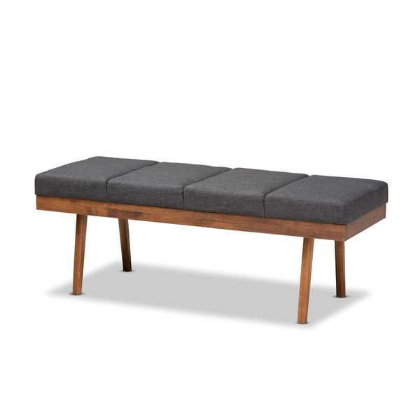 Baxton Studio Baxton Studio Charcoal Upholstered Wood Bench - Mid-Century Modern Accent for Any Space BBT5364-Dark Grey-Bench